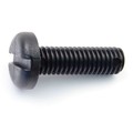 Midwest Fastener M6-1.00 x 20 mm Slotted Pan Machine Screw, Black Oxide Nylon, 10 PK 31446